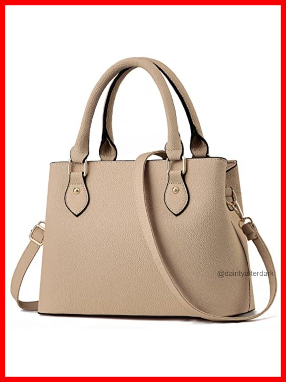 Faux Leather Crossbody Tote Satchel Purse with Removable Strap